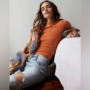 ‼️RARE‼️🎸FREE PEOPLE🎸🔥NWT🔥The Rickie Top in Spanish Chestnut— S